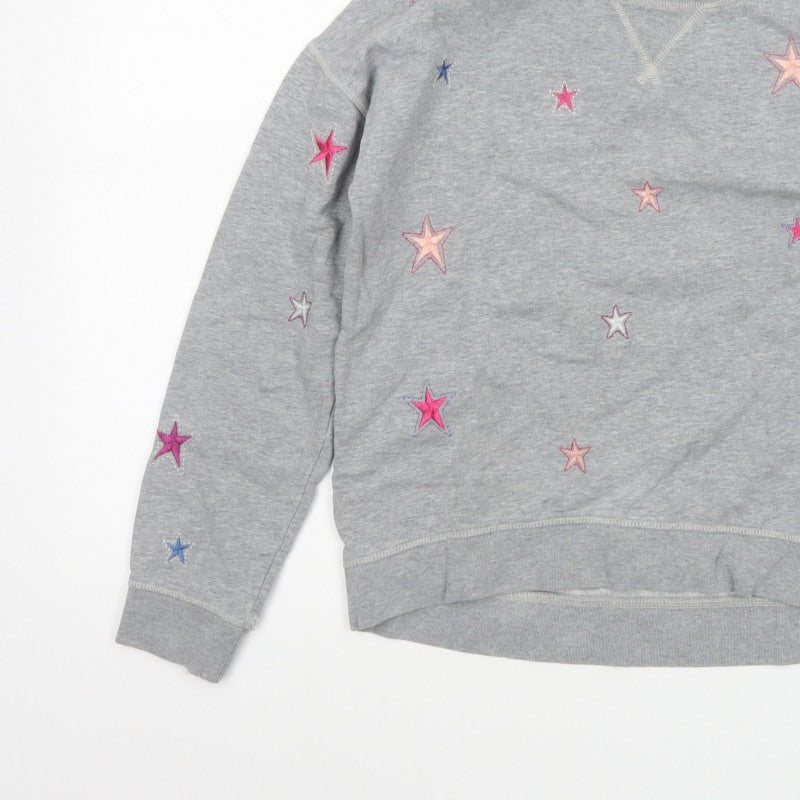 Boden Women’s Grey XS Star Embroidered Fleece Pullover Sweatshirt