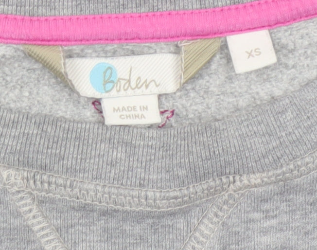 Boden Women’s Grey XS Star Embroidered Fleece Pullover Sweatshirt