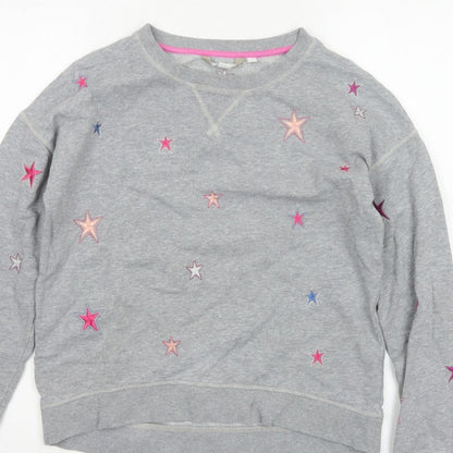 Boden Women’s Grey XS Star Embroidered Fleece Pullover Sweatshirt