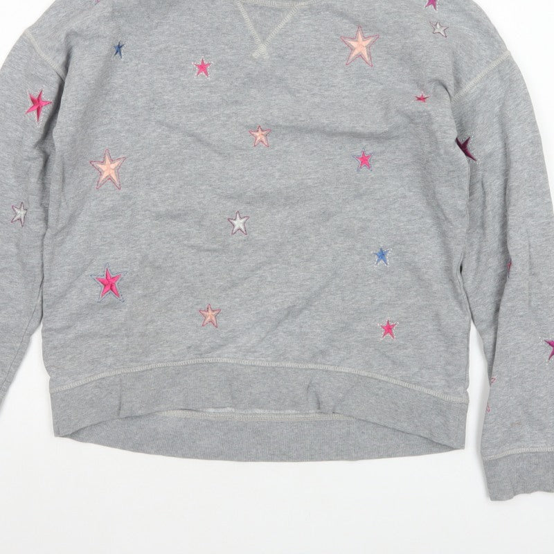 Boden Women’s Grey XS Star Embroidered Fleece Pullover Sweatshirt