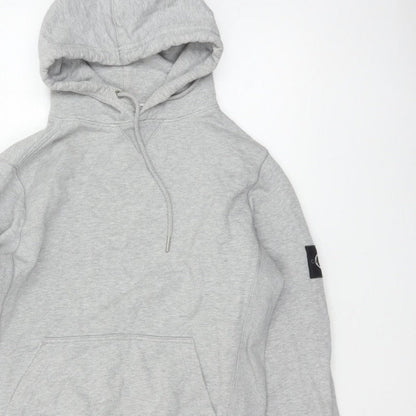 Calvin Klein Jeans Men Grey XS Pullover Hoodie Logo Pocket