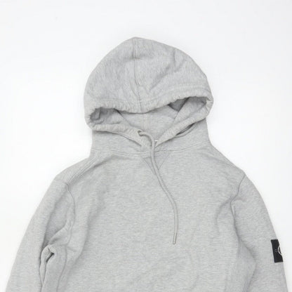 Calvin Klein Jeans Men Grey XS Pullover Hoodie Logo Pocket