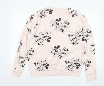 Disney Women Pink Size 12 L Mickey Minnie Cotton Pullover Sweatshirt