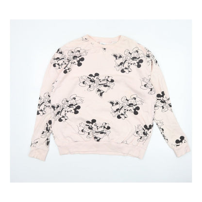 Disney Women Pink Size 12 L Mickey Minnie Cotton Pullover Sweatshirt