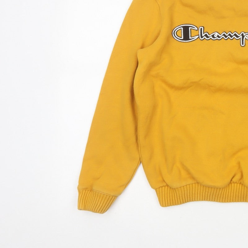Champion Boys Yellow 11-12 Years Logo Crew Neck Pullover Sweatshirt