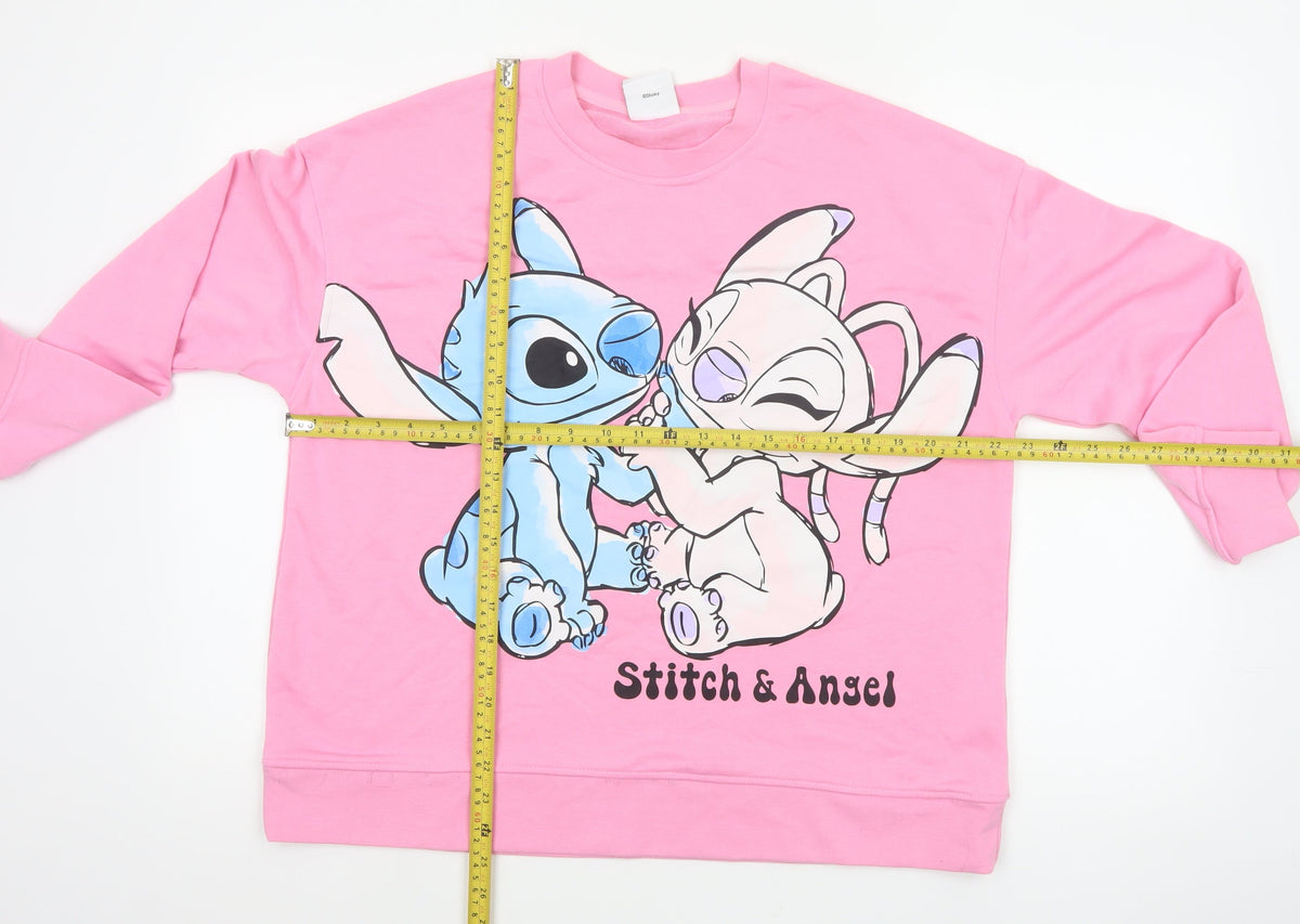 Primark Disney Stitch & Angel Women’s Pink L Pullover Sweatshirt
