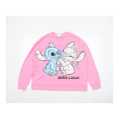 Primark Disney Stitch & Angel Women’s Pink L Pullover Sweatshirt