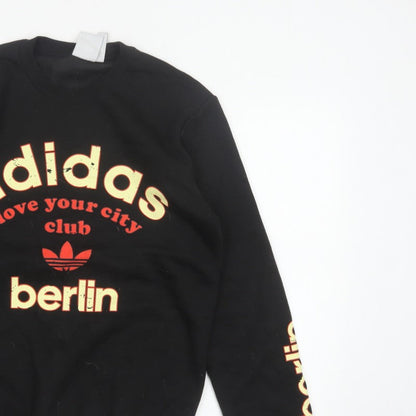 Adidas Men's Black S Berlin Love Your City Graphic Pullover Sweatshirt