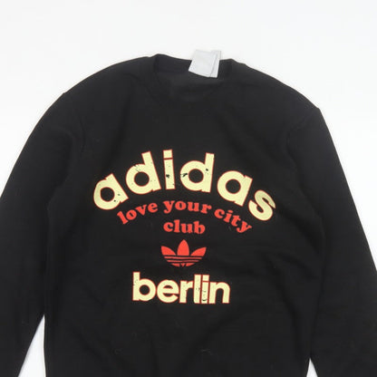 Adidas Men's Black S Berlin Love Your City Graphic Pullover Sweatshirt