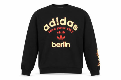 Adidas Men's Black S Berlin Love Your City Graphic Pullover Sweatshirt