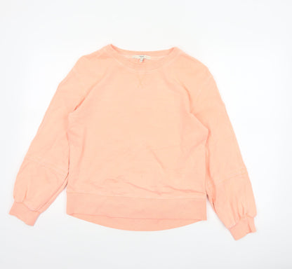 Next Women Pink UK 6 XS Pullover Sweatshirt Balloon Sleeve Cotton