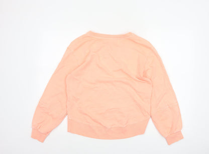Next Women Pink UK 6 XS Pullover Sweatshirt Balloon Sleeve Cotton