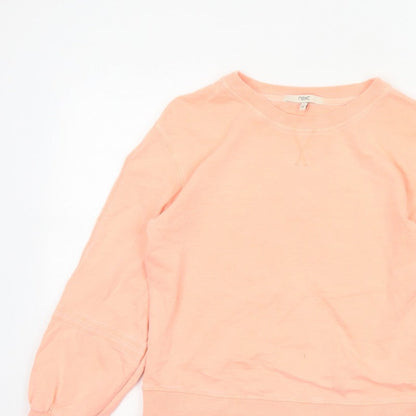 Next Women Pink UK 6 XS Pullover Sweatshirt Balloon Sleeve Cotton