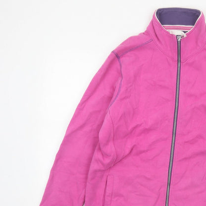 Lazy Jacks Unisex Pink L Full Zip Cotton Basic Jacket Pockets