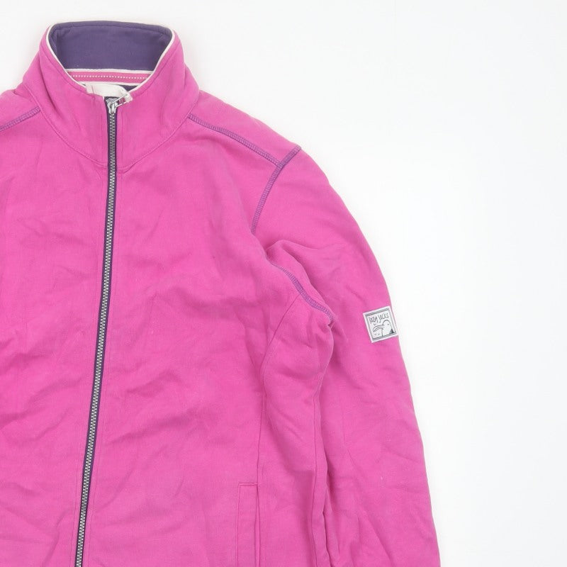 Lazy Jacks Unisex Pink L Full Zip Cotton Basic Jacket Pockets