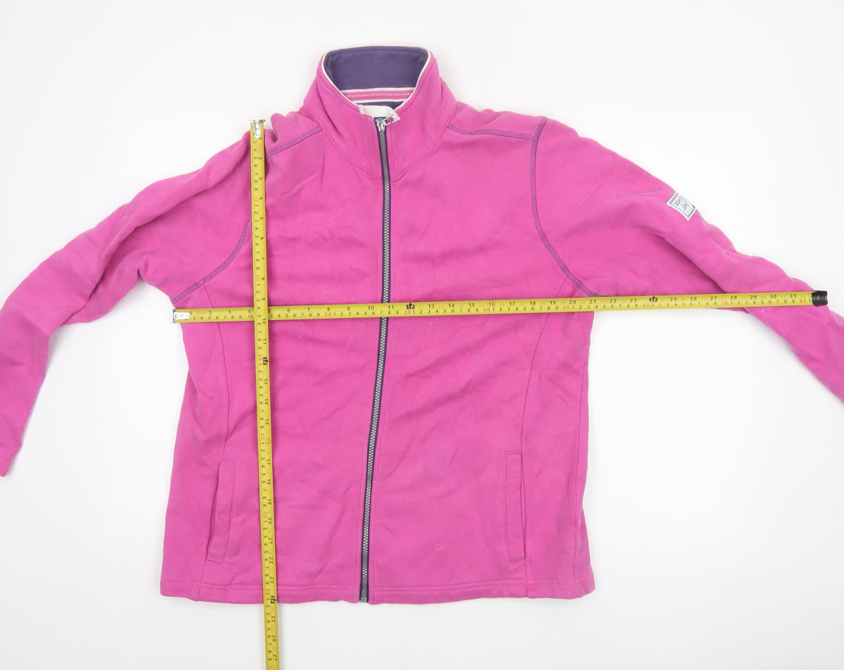 Lazy Jacks Unisex Pink L Full Zip Cotton Basic Jacket Pockets