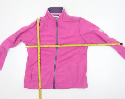 Lazy Jacks Unisex Pink L Full Zip Cotton Basic Jacket Pockets