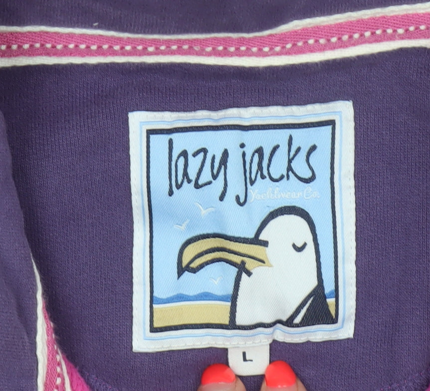 Lazy Jacks Unisex Pink L Full Zip Cotton Basic Jacket Pockets