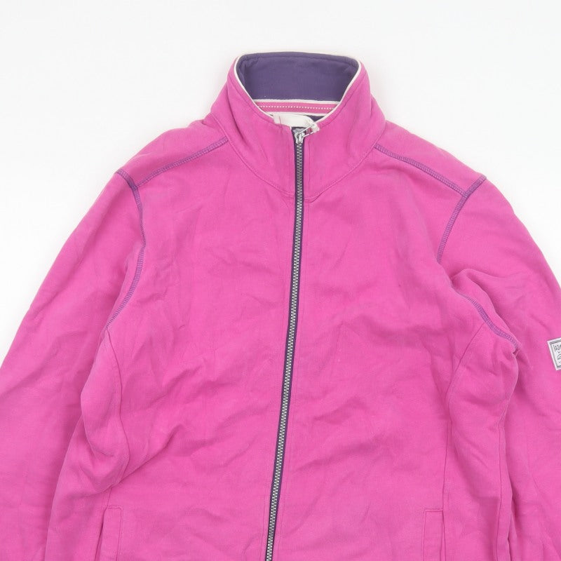 Lazy Jacks Unisex Pink L Full Zip Cotton Basic Jacket Pockets