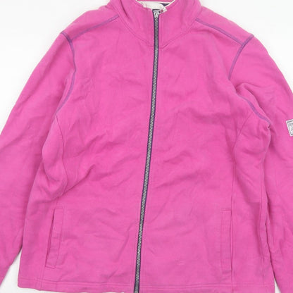 Lazy Jacks Unisex Pink L Full Zip Cotton Basic Jacket Pockets