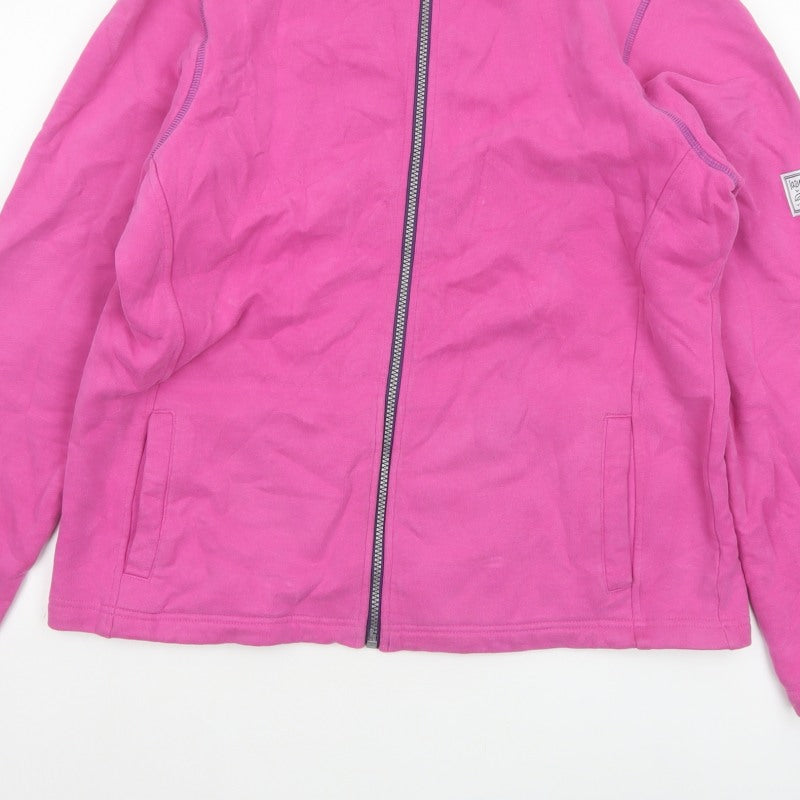 Lazy Jacks Unisex Pink L Full Zip Cotton Basic Jacket Pockets