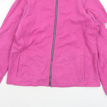 Lazy Jacks Unisex Pink L Full Zip Cotton Basic Jacket Pockets