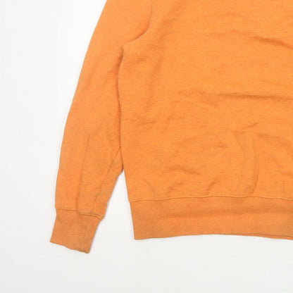 Ben Sherman Men Orange S Crew Neck Pullover Cotton Sweatshirt