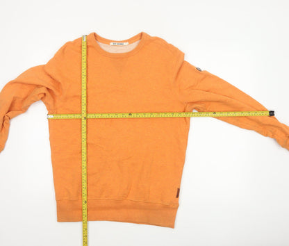 Ben Sherman Men Orange S Crew Neck Pullover Cotton Sweatshirt