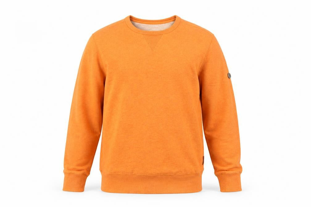 Ben Sherman Men Orange S Crew Neck Pullover Cotton Sweatshirt