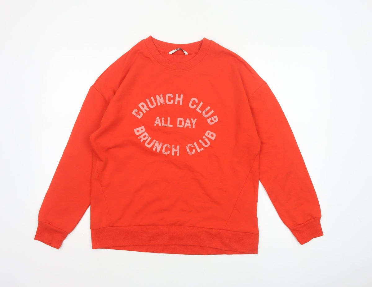 Tu Women’s Red Size 12 Brunch Club Graphic Pullover Sweatshirt