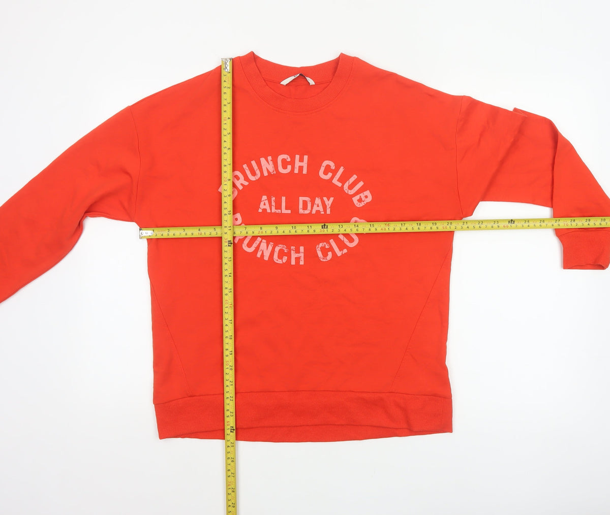 Tu Women’s Red Size 12 Brunch Club Graphic Pullover Sweatshirt