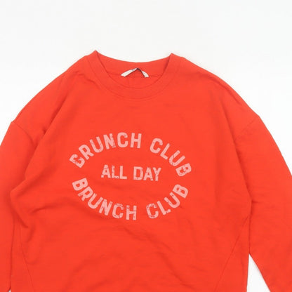 Tu Women’s Red Size 12 Brunch Club Graphic Pullover Sweatshirt