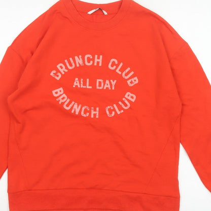 Tu Women’s Red Size 12 Brunch Club Graphic Pullover Sweatshirt