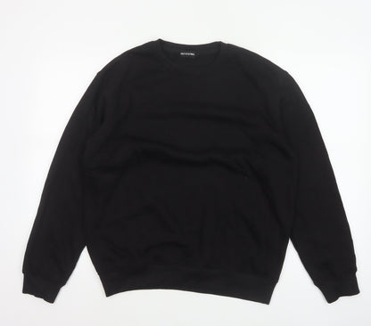 PrettyLittleThing Men’s Black M Crew Neck Pullover Fleece Sweatshirt