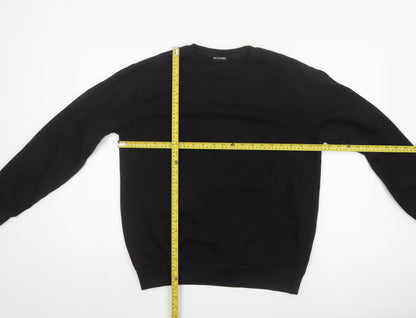 PrettyLittleThing Men’s Black M Crew Neck Pullover Fleece Sweatshirt
