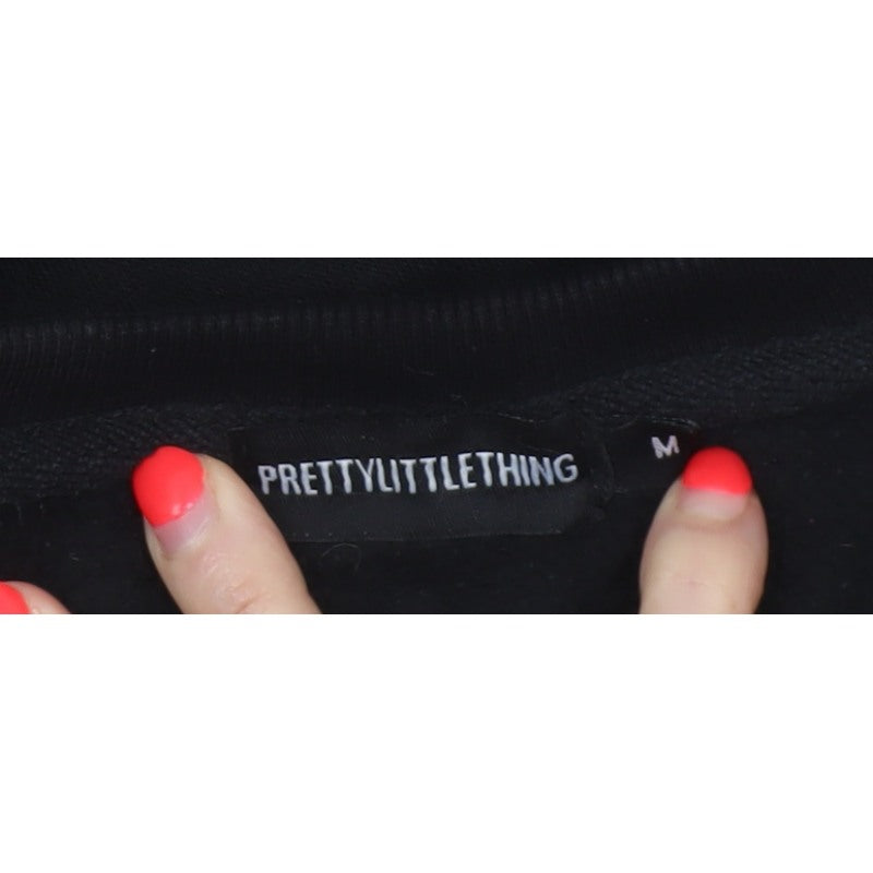 PrettyLittleThing Men’s Black M Crew Neck Pullover Fleece Sweatshirt