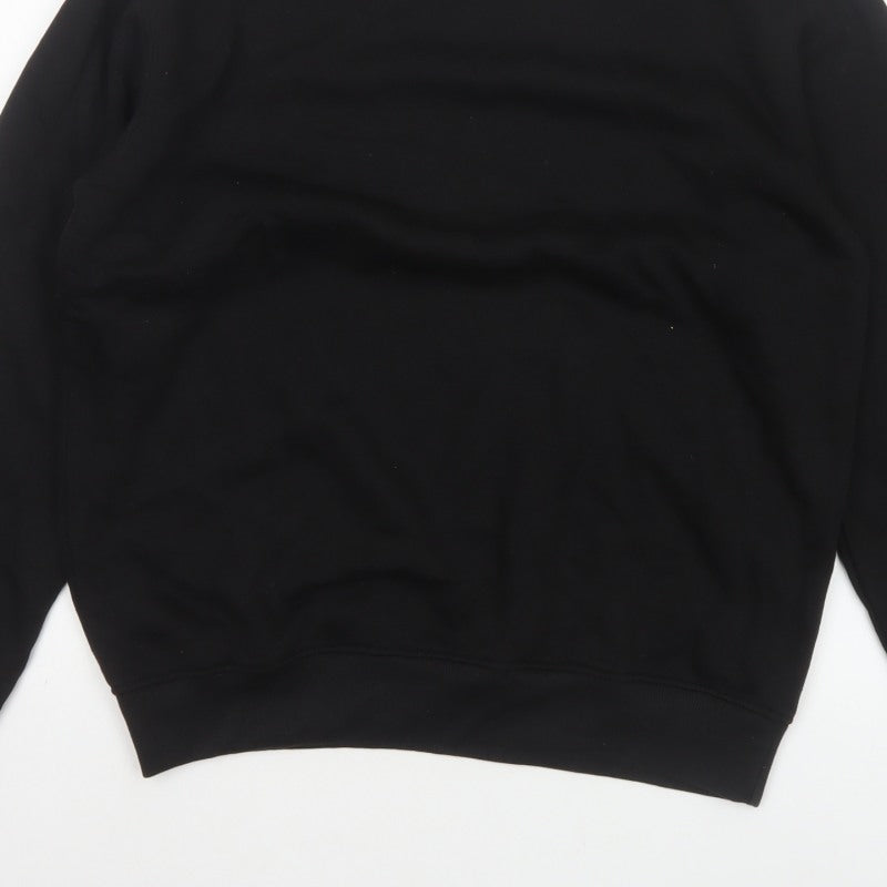PrettyLittleThing Men’s Black M Crew Neck Pullover Fleece Sweatshirt