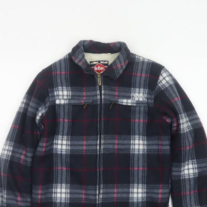 Lee Cooper Boys Navy Plaid Fleece Lined Zip Jacket Age 11-12 Years