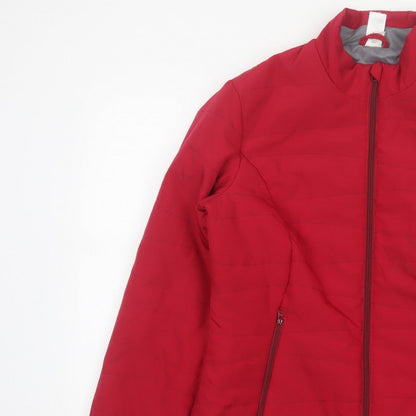 Decathlon Women’s Red UK 12 Quilted Puffer Jacket Zip Pockets