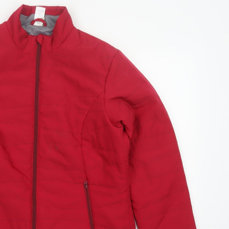 Decathlon Women’s Red UK 12 Quilted Puffer Jacket Zip Pockets