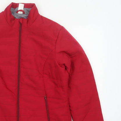 Decathlon Women’s Red UK 12 Quilted Puffer Jacket Zip Pockets