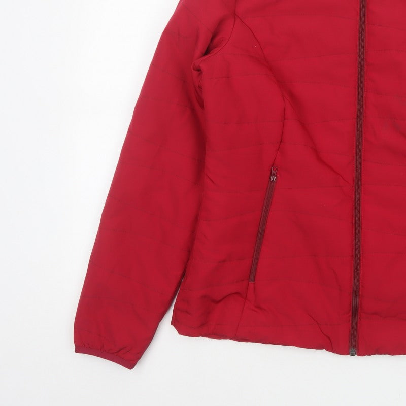Decathlon Women’s Red UK 12 Quilted Puffer Jacket Zip Pockets