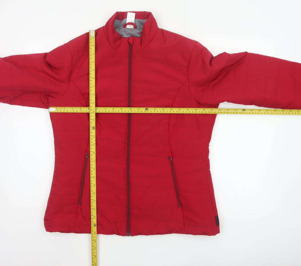 Decathlon Women’s Red UK 12 Quilted Puffer Jacket Zip Pockets