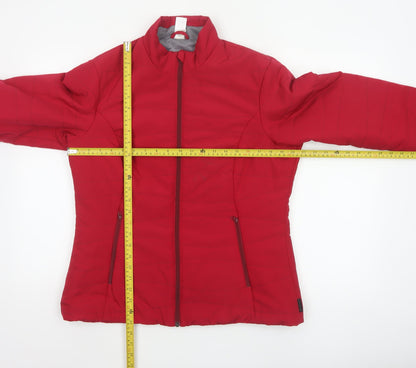 Decathlon Women’s Red UK 12 Quilted Puffer Jacket Zip Pockets