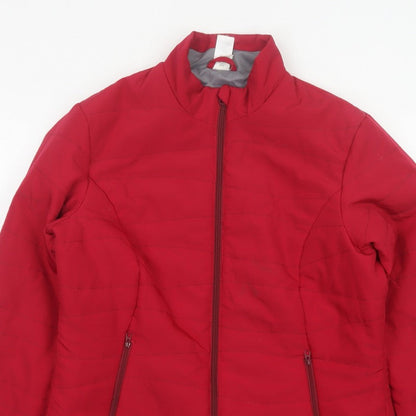 Decathlon Women’s Red UK 12 Quilted Puffer Jacket Zip Pockets