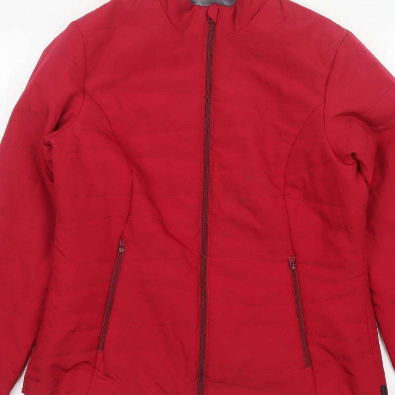 Decathlon Women’s Red UK 12 Quilted Puffer Jacket Zip Pockets