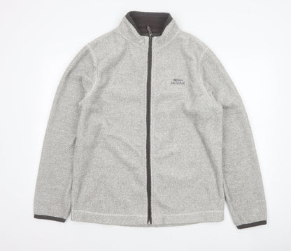 Weird Fish Men’s Grey Fleece Full Zip Stand-Up Collar Jacket M