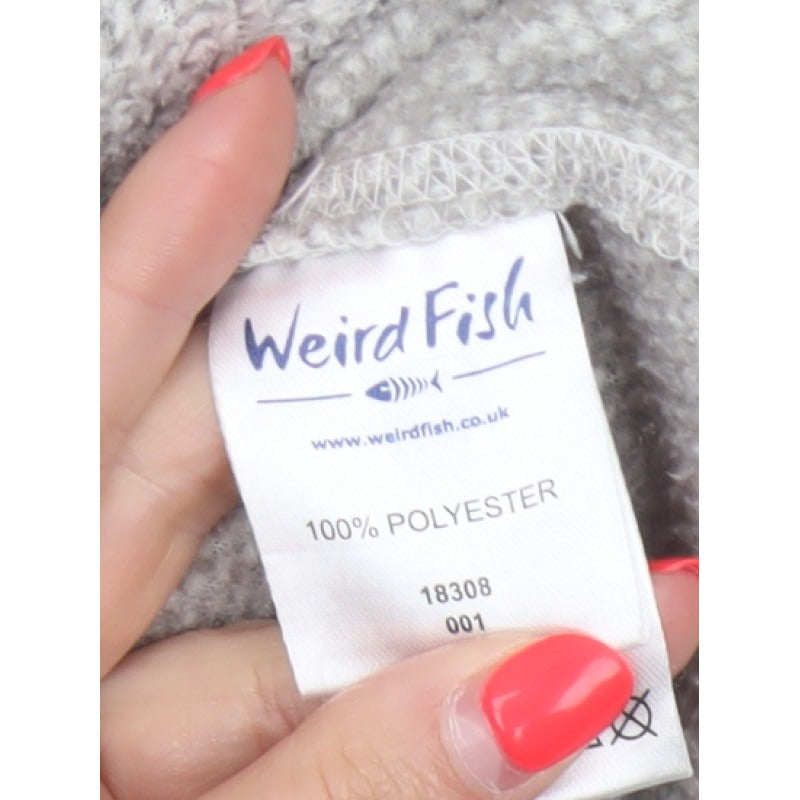 Weird Fish Men’s Grey Fleece Full Zip Stand-Up Collar Jacket M
