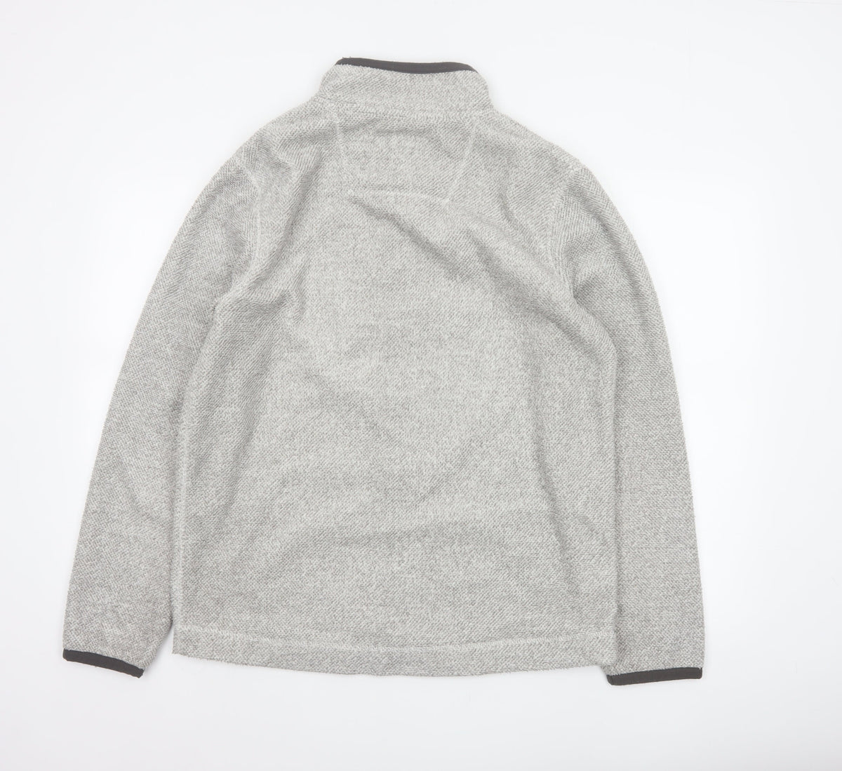 Weird Fish Men’s Grey Fleece Full Zip Stand-Up Collar Jacket M