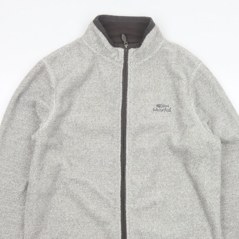 Weird Fish Men’s Grey Fleece Full Zip Stand-Up Collar Jacket M